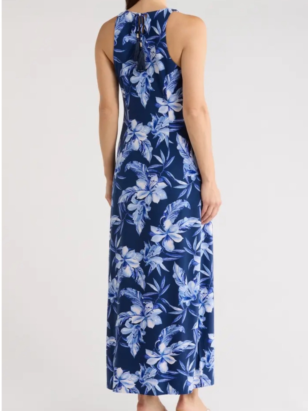 Tommy Bahama Women's Jasmina Fleur Bay Maxi Dress L Island Navy Coastal Tropical - Picture 2 of 10